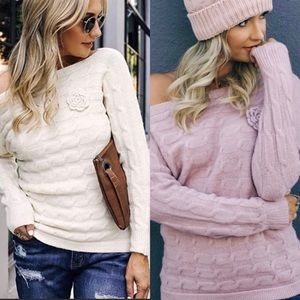 Off the shoulder Warm and Cozy Sweater